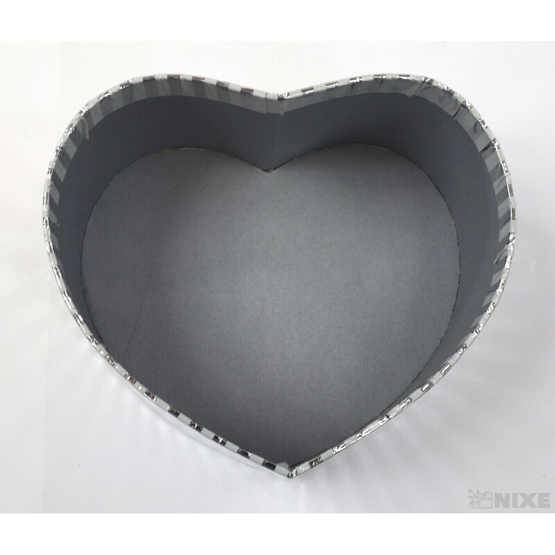 KRABICE SRDCE 13x7cm 11x6 10x5*STŘÍBRNÁ