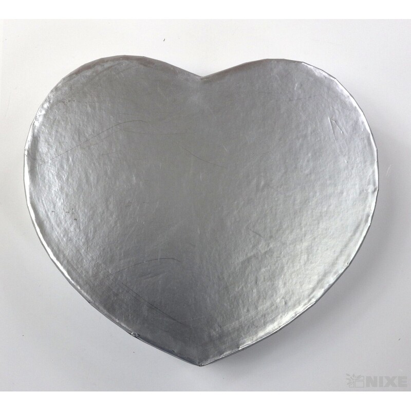 KRABICE SRDCE 13x7cm 11x6 10x5*STŘÍBRNÁ