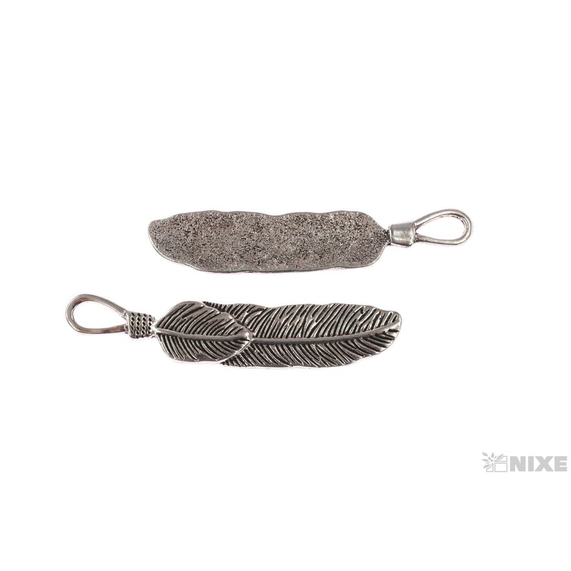 ZÁVĚS KOV PEŘÍ 20ks 4cm*STŘÍBRNÁ