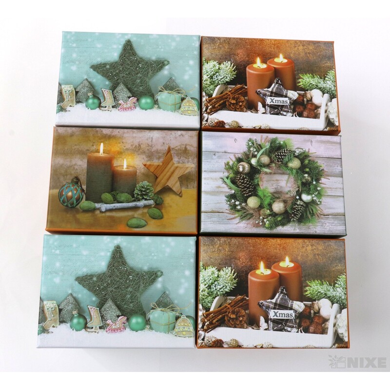 KRABICE 12ks 5x5x7cm*MIX BAREV