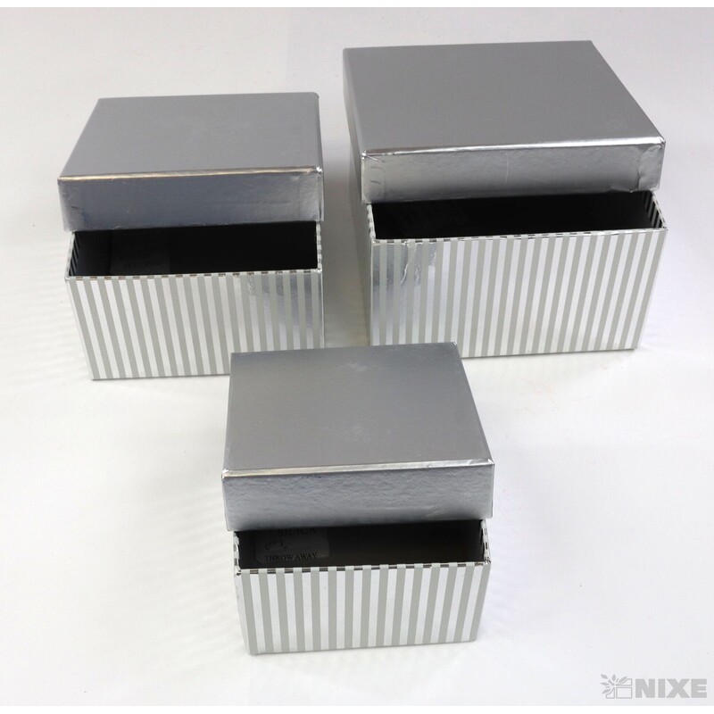 KRABICE 12x7x7cm 10x6x10 8x5x8*STŘÍBRNÁ