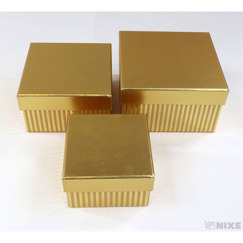 KRABICE 12x7x12cm 10x6x10 8x5x8*ZLATÁ