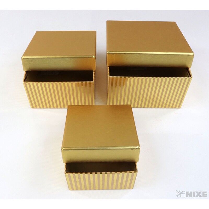 KRABICE 12x7x12cm 10x6x10 8x5x8*ZLATÁ