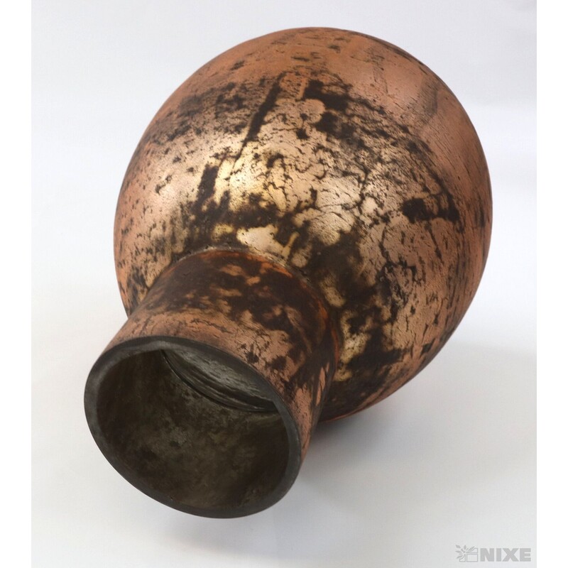 VÁZA SKLO 20cm*MĚDENÁ