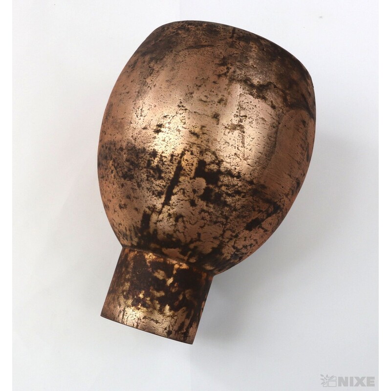 VÁZA SKLO 20cm*MĚDENÁ