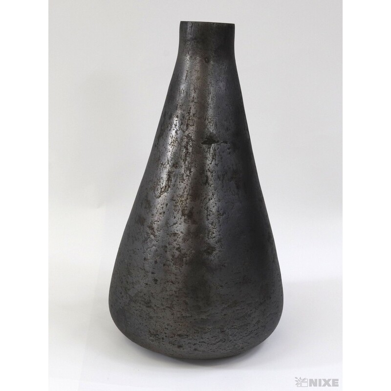 VÁZA SKLO PATINA 24cm*ŠEDÁ