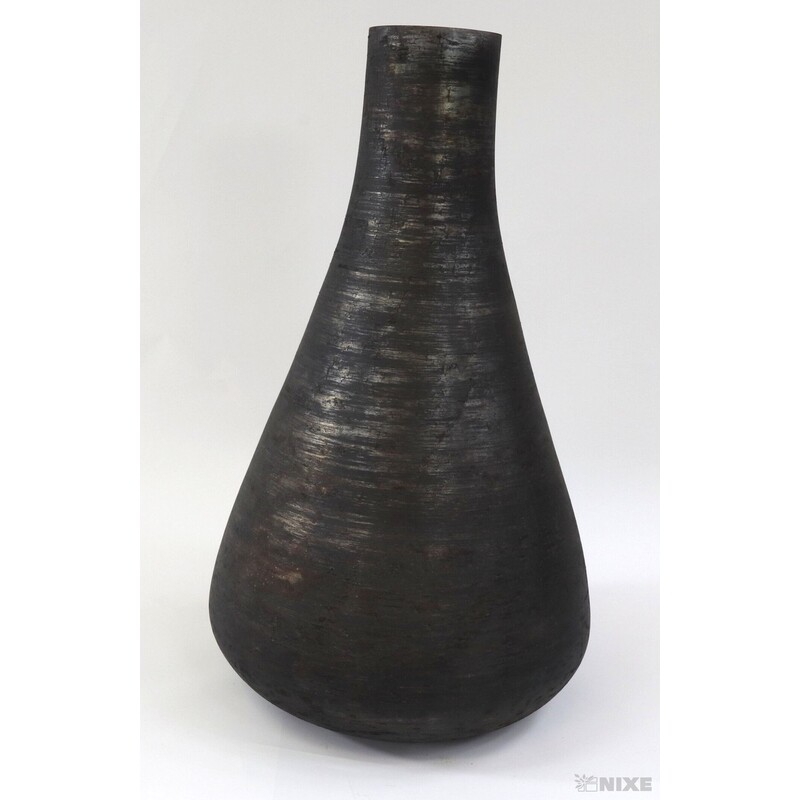 VÁZA SKLO PATINA 28cm*ŠEDÁ