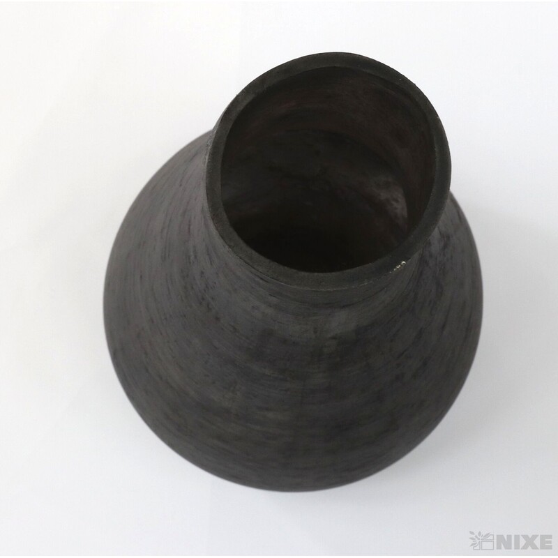 VÁZA SKLO PATINA 28cm*ŠEDÁ