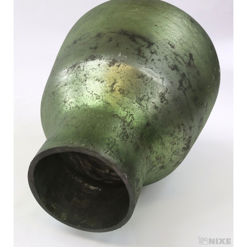 VÁZA SKLO PATINA 26cm*ZELENÁ