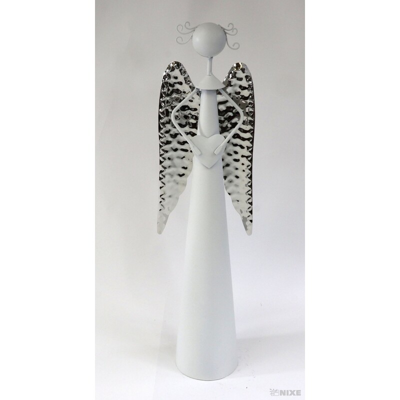 ANDĚL KOVOVÝ 40cm*BÍLÁ