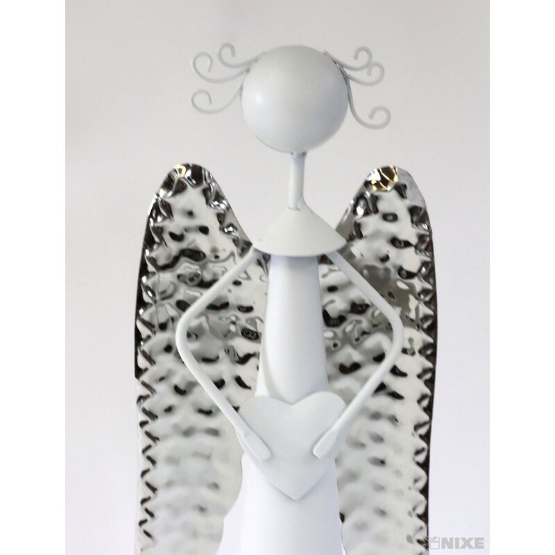 ANDĚL KOVOVÝ 40cm*BÍLÁ