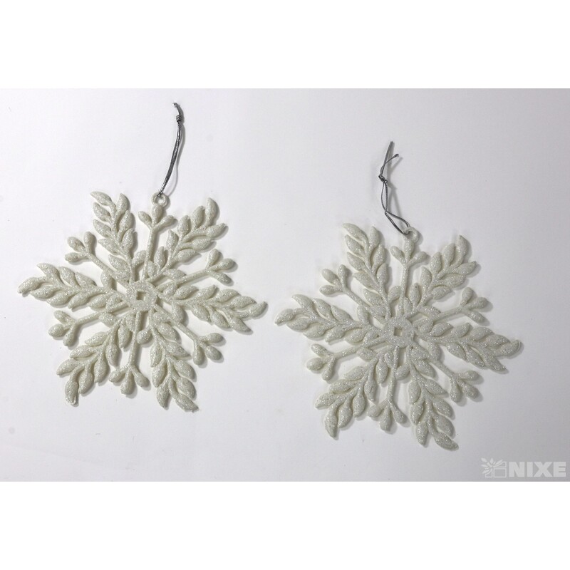 ZÁVĚS VLOČKA 14cm 2ks*BÍLÁ