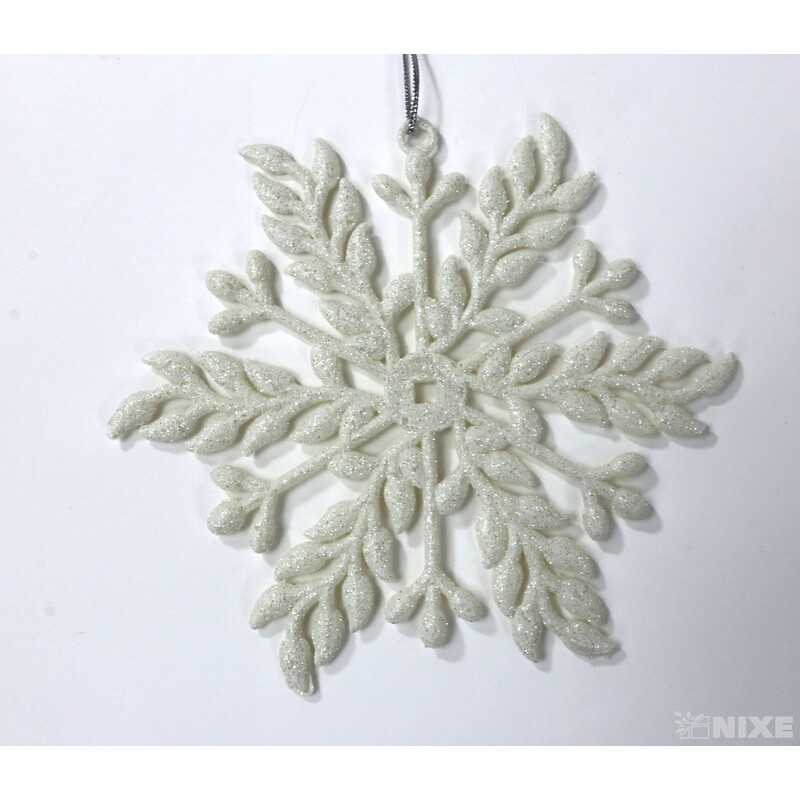 ZÁVĚS VLOČKA 14cm 2ks*BÍLÁ