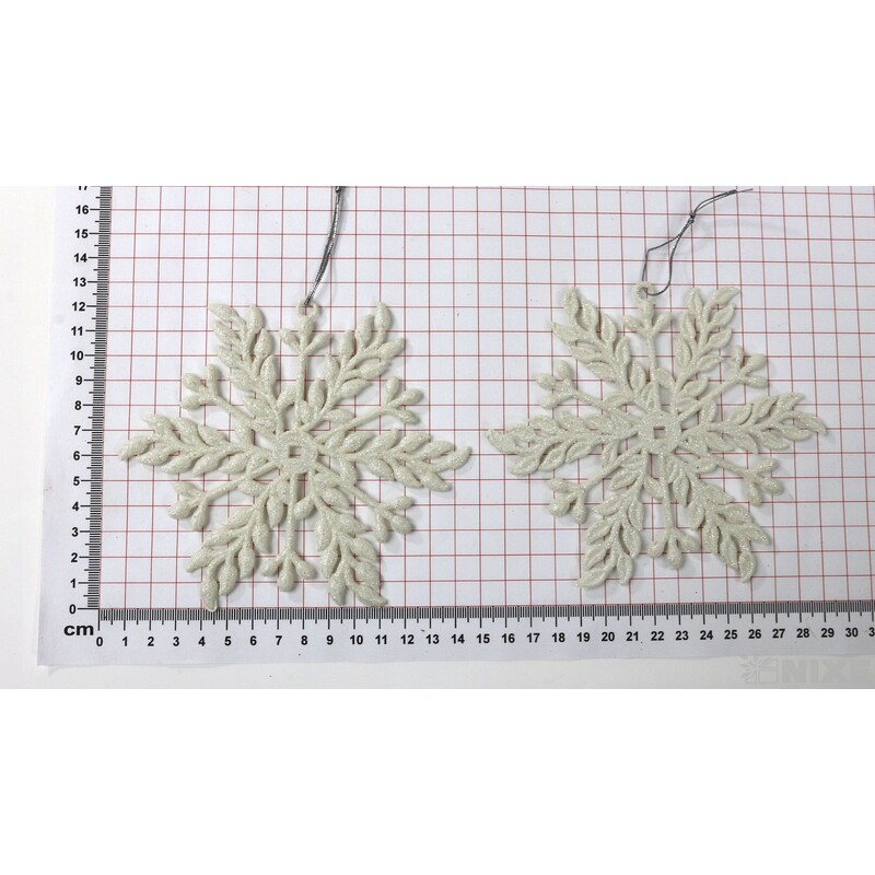 ZÁVĚS VLOČKA 14cm 2ks*BÍLÁ