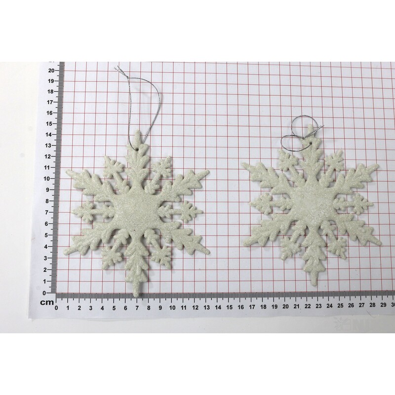 ZÁVĚS VLOČKA 15cm 2ks*BÍLÁ