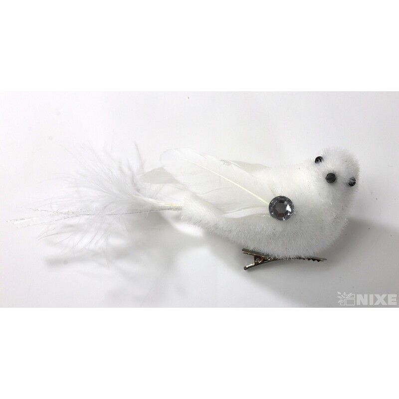 PTÁČEK KLIPS 15cm 3ks*BÍLÁ