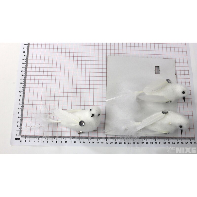 PTÁČEK KLIPS 15cm 3ks*BÍLÁ