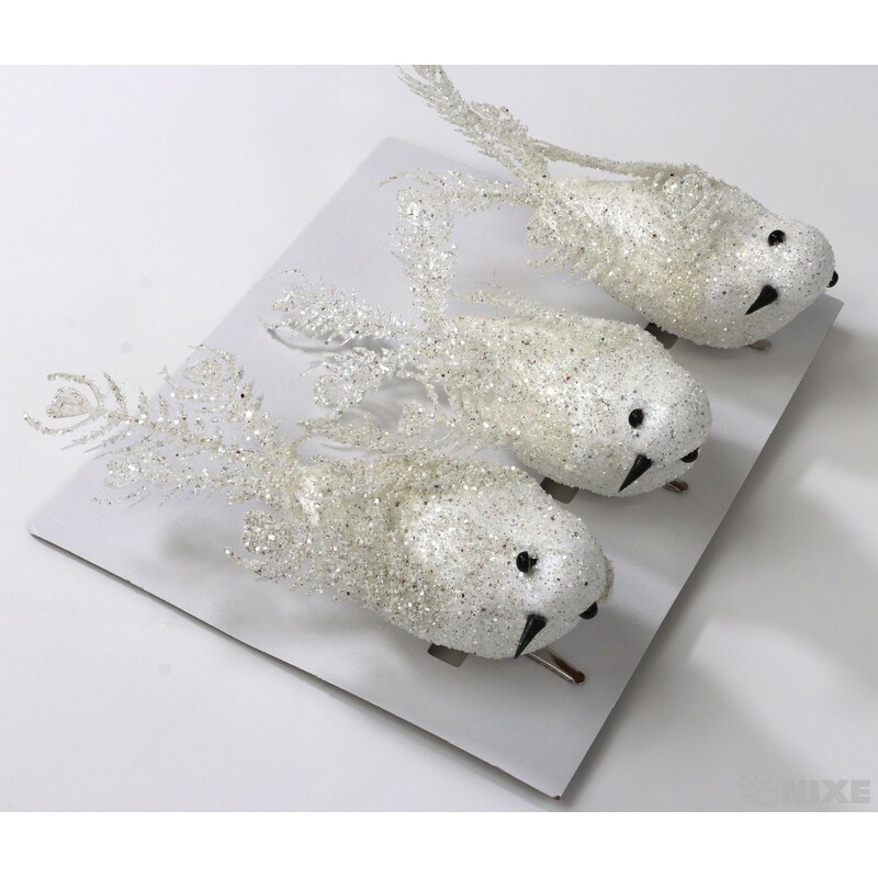 PTÁČEK  KLIPS 15cm 3ks*BÍLÁ