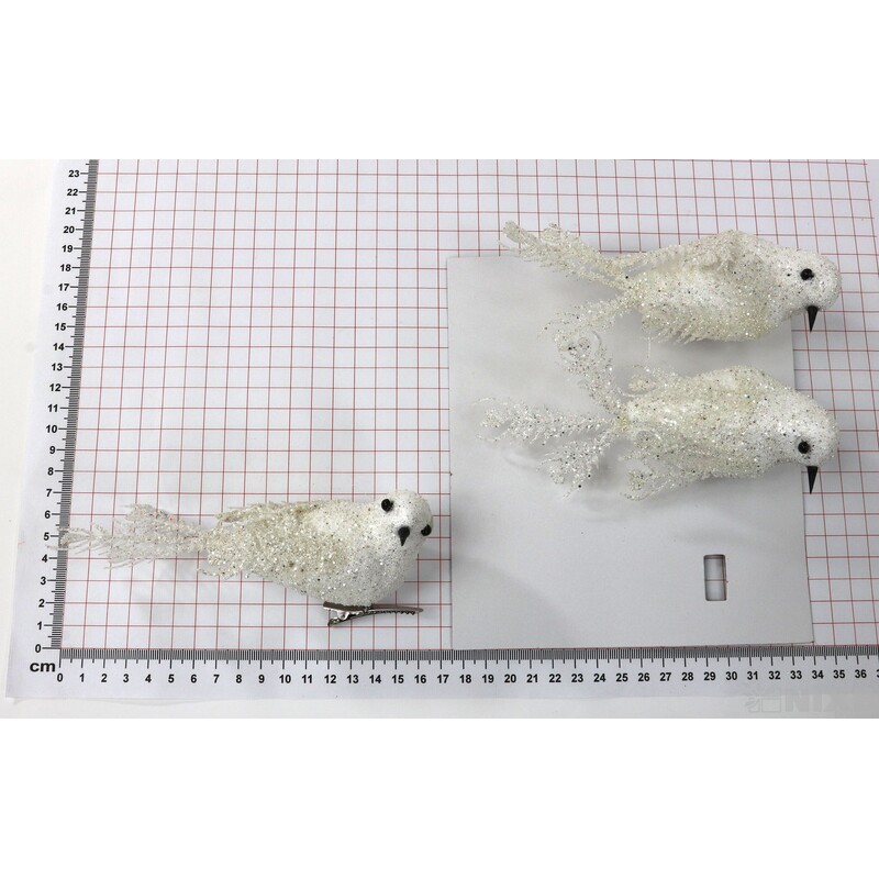 PTÁČEK  KLIPS 15cm 3ks*BÍLÁ