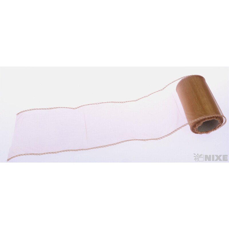 ORGANZA 10cmx10yd*SKOŘICOVÁ 021