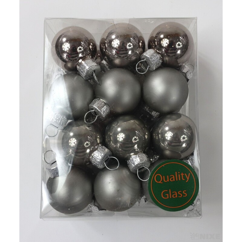 KOULE ZÁVĚS 2,5cm 24ks MIX*ŠEDÁ