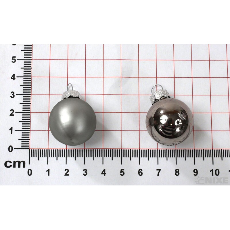 KOULE ZÁVĚS 2,5cm 24ks MIX*ŠEDÁ