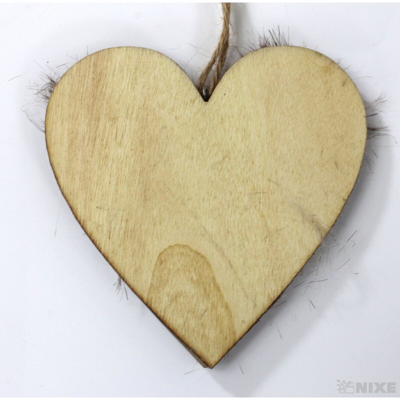 ZÁVĚS SRDCE 9cm 4ks*PŘÍRODNÍ