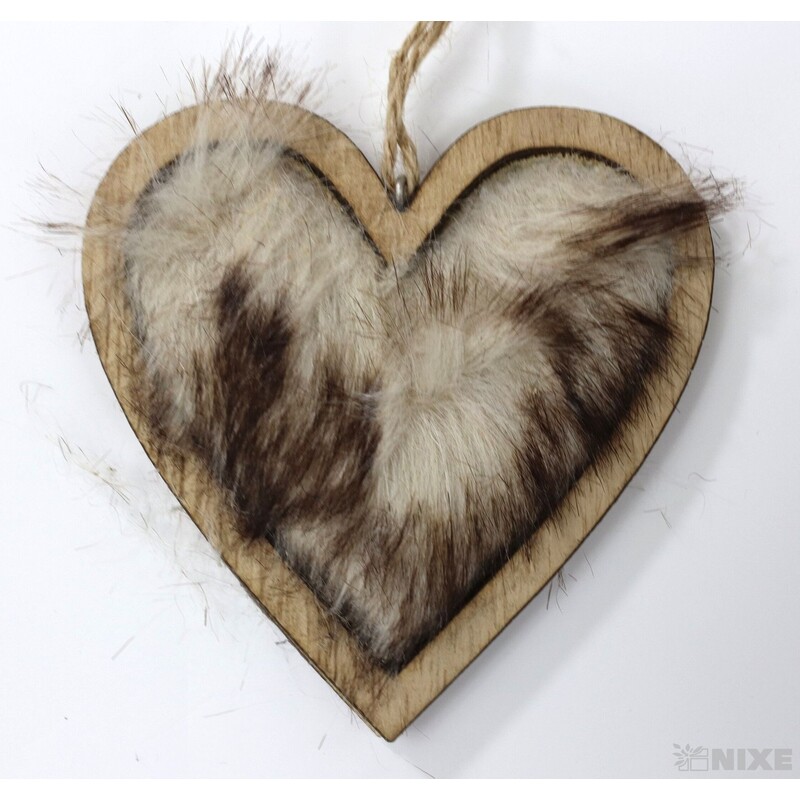 ZÁVĚS SRDCE 9cm 4ks*PŘÍRODNÍ