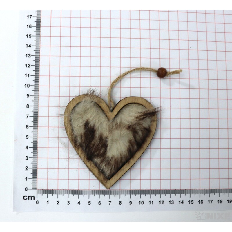 ZÁVĚS SRDCE 9cm 4ks*PŘÍRODNÍ