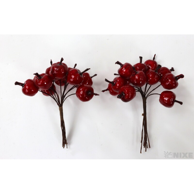 JABLÍČKA NA DR. 1,5cm 12ks 12sv*ČERVENÁ