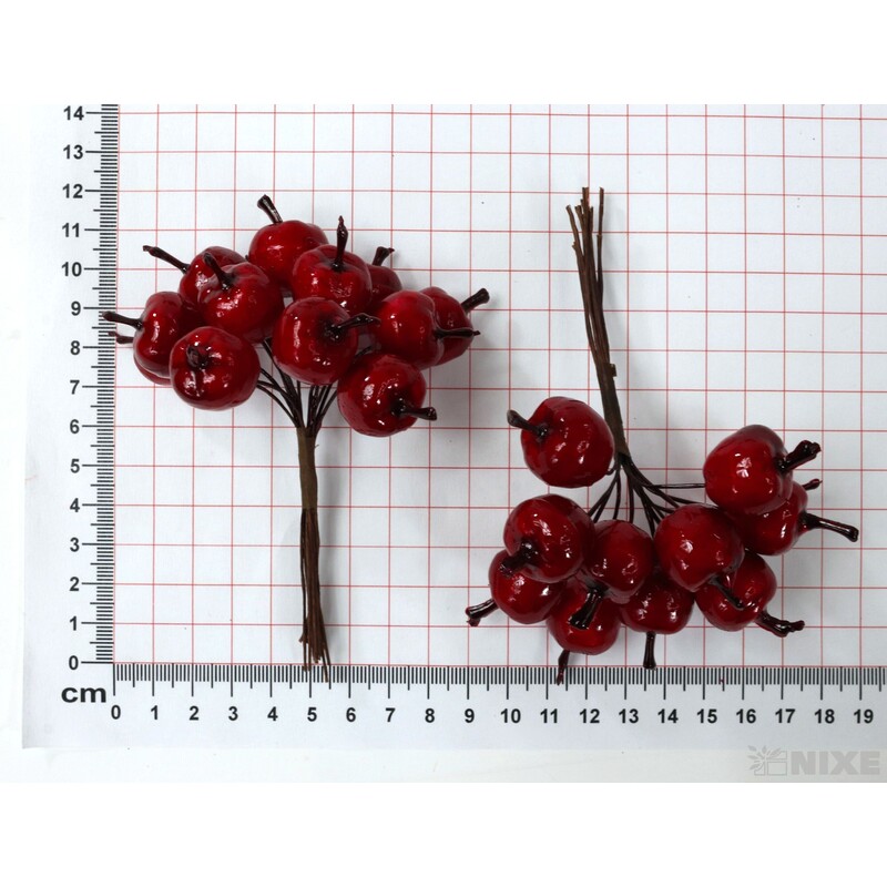 JABLÍČKA NA DR. 1,5cm 12ks 12sv*ČERVENÁ