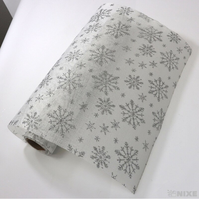 ROLE JUTA VLOČKA 36cmx3m*BÍLÁ+STŘÍBRNÁ