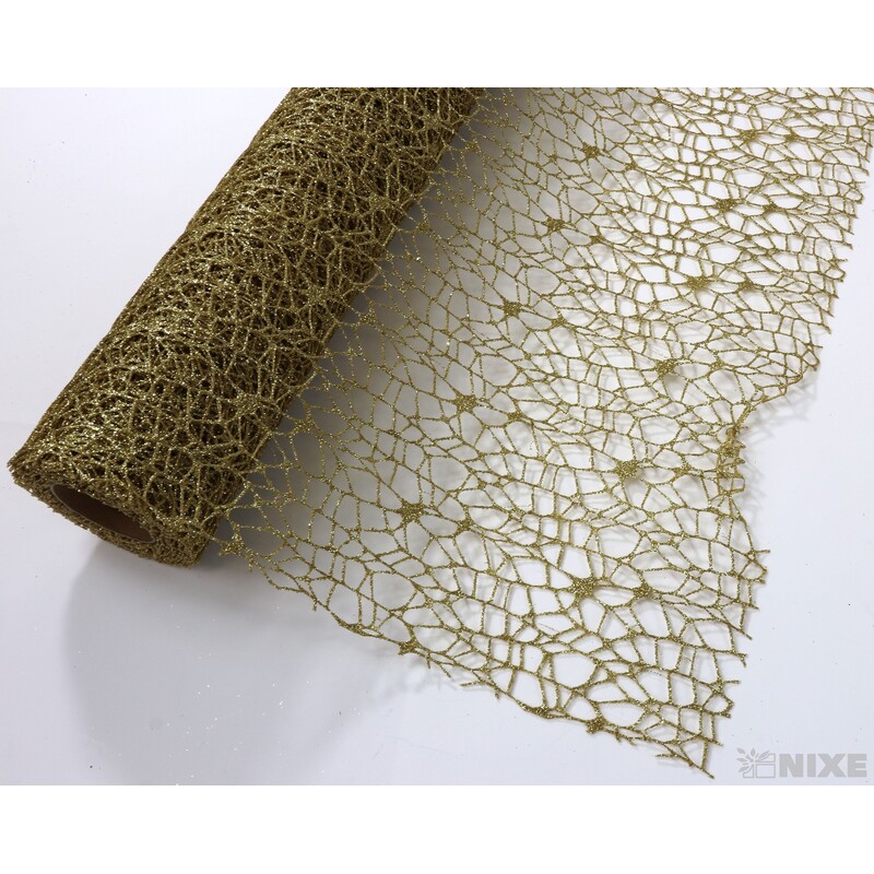 ROLE SPIDER CRUDE METAL 48cmx5yd*ZLATÁ