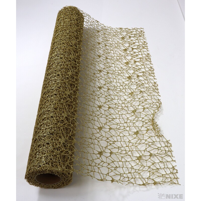 ROLE SPIDER CRUDE METAL 48cmx5yd*ZLATÁ