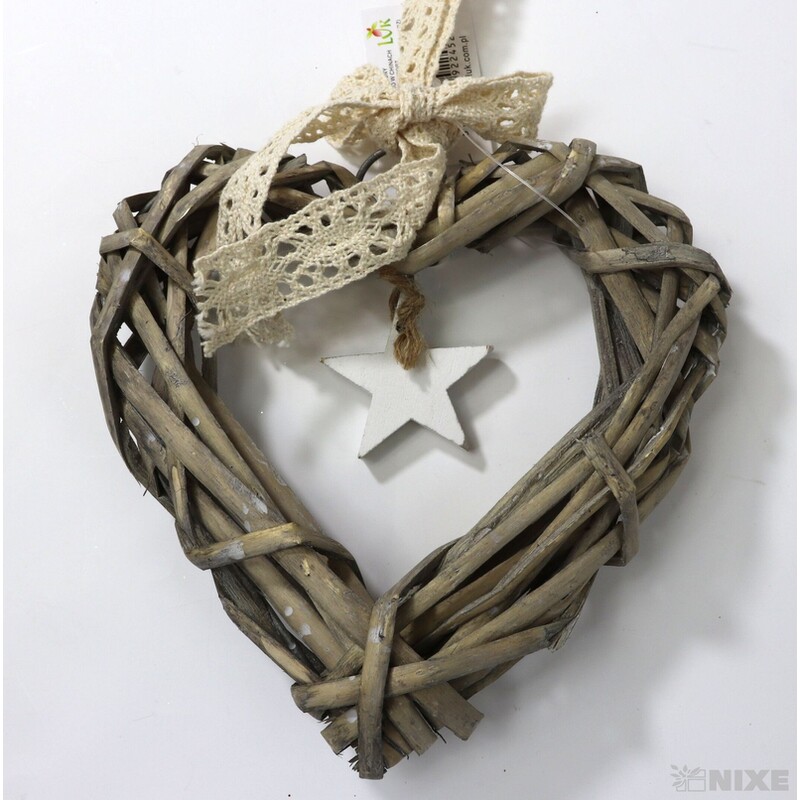 ZÁVĚS SRDCE 15cm*PŘÍRODNÍ