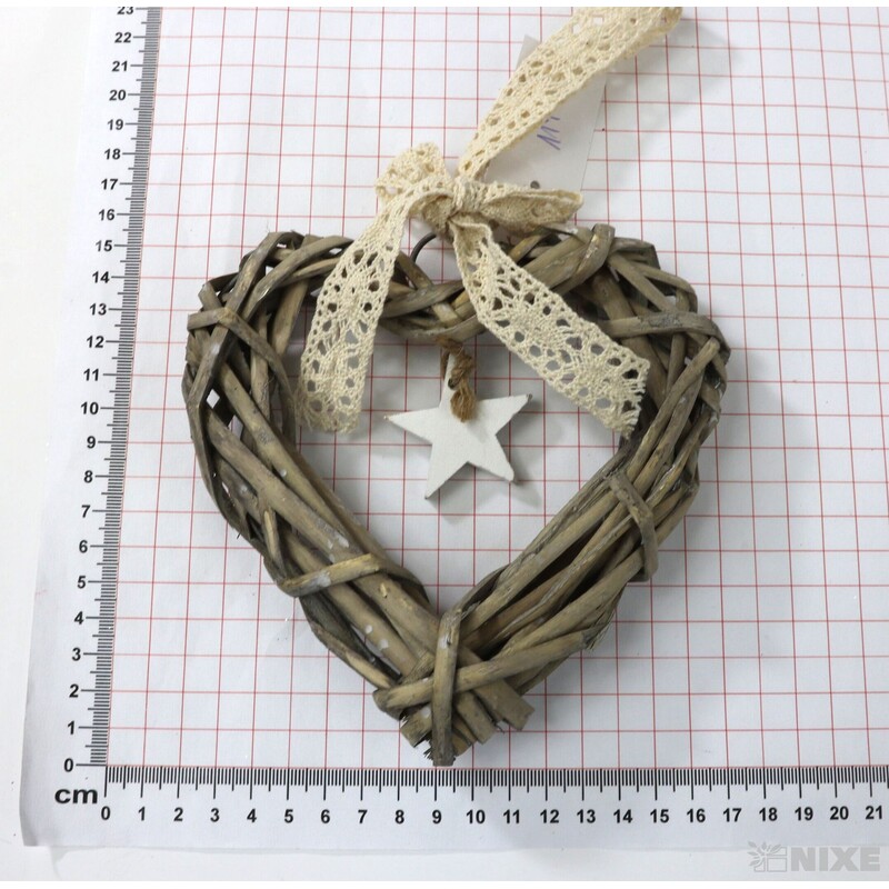 ZÁVĚS SRDCE 15cm*PŘÍRODNÍ