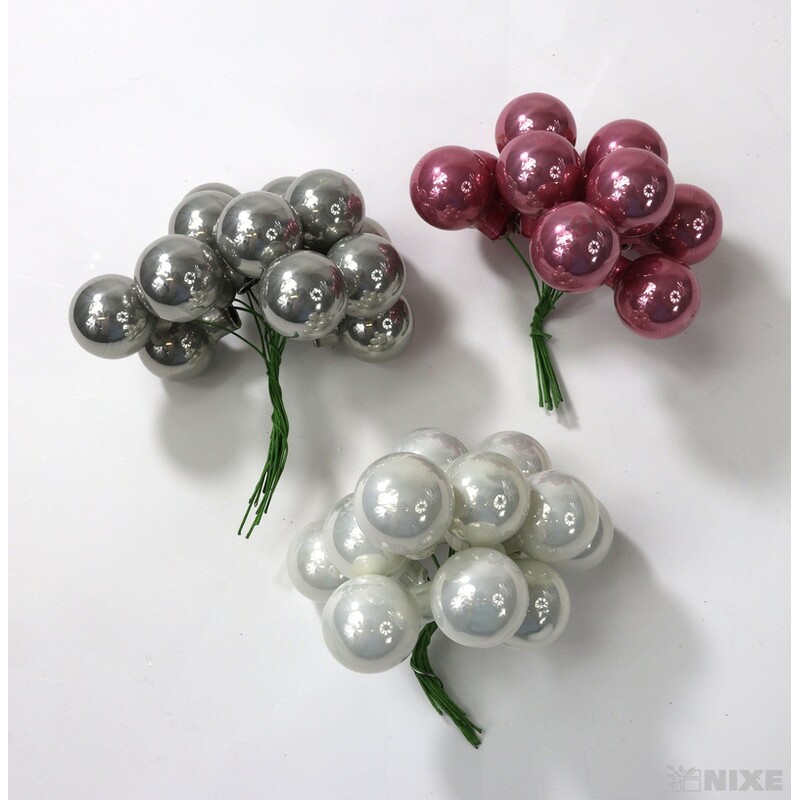 KOULE NA DR. 2x10,5cm 144ks*RŮŽOVÁ+ŠEDÁ+BÍLÁ