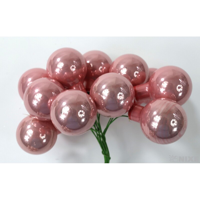 KOULE NA DR. 2x10,5cm 144ks*RŮŽOVÁ+KRÉMOVÁ