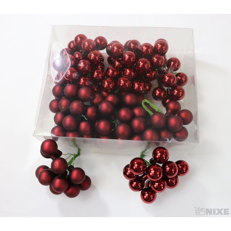 KOULE NA DR. 2x10,5cm 144ks MIX*ČERVENÁ TM.