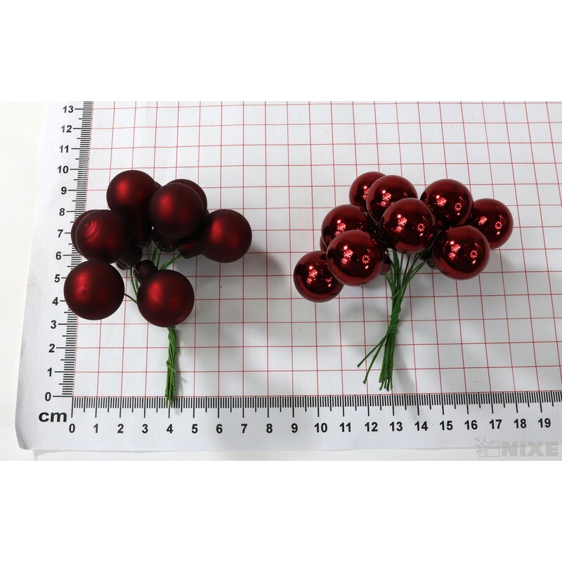 KOULE NA DR. 2x10,5cm 144ks MIX*ČERVENÁ TM.