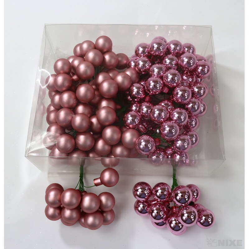 KOULE NA DR. 2x10,5cm 144ks MIX*RŮŽOVÁ