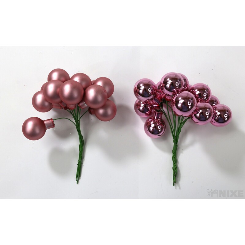 KOULE NA DR. 2x10,5cm 144ks MIX*RŮŽOVÁ