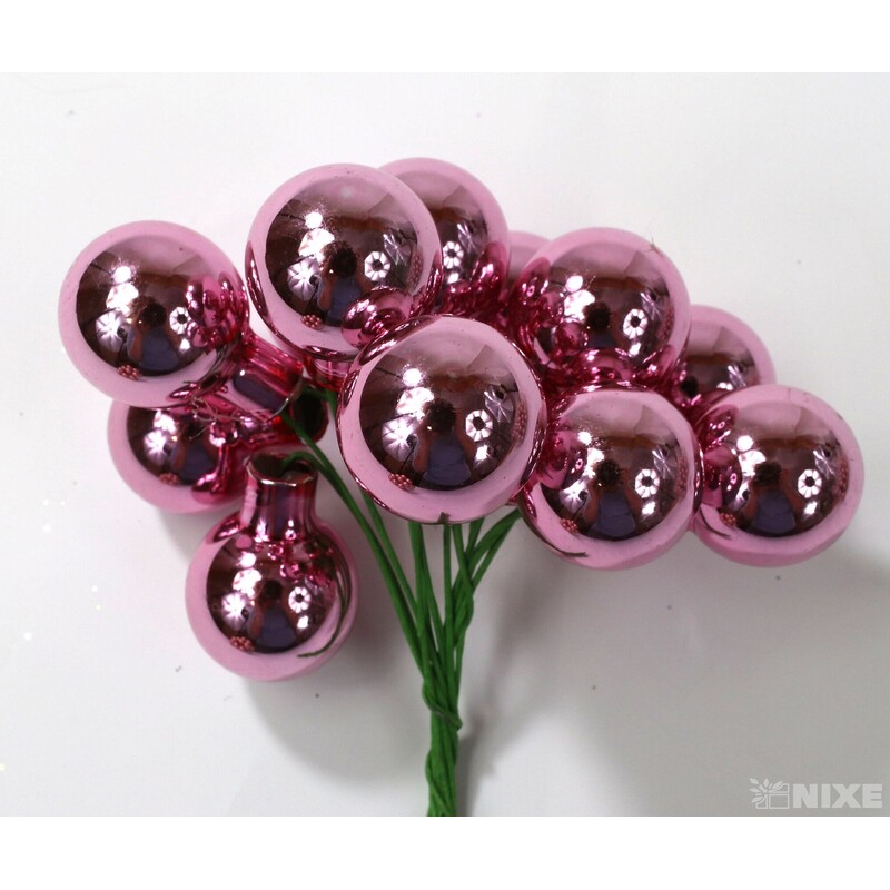 KOULE NA DR. 2x10,5cm 144ks MIX*RŮŽOVÁ