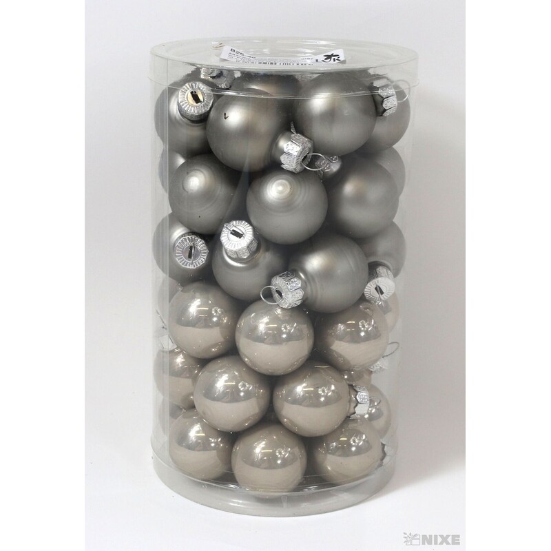 KOULE ZÁVĚS 2,5cm 48ks MIX*ŠEDÁ