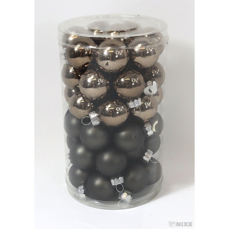 KOULE ZÁVĚS 2,5cm 48ks MIX*HNĚDÁ