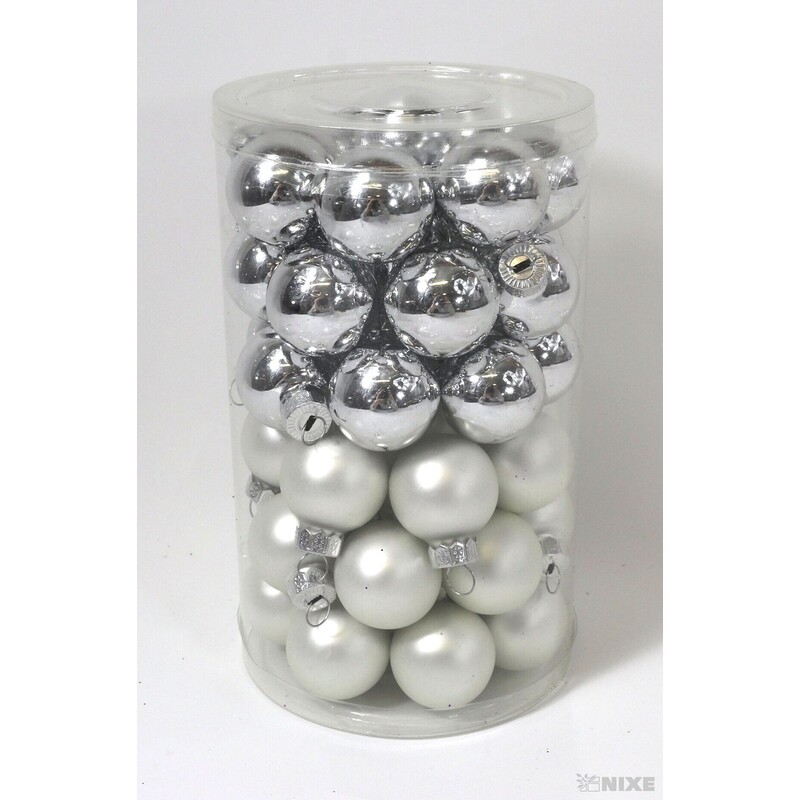 KOULE ZÁVĚS 2,5cm 48ks MIX*STŘÍBRNÁ