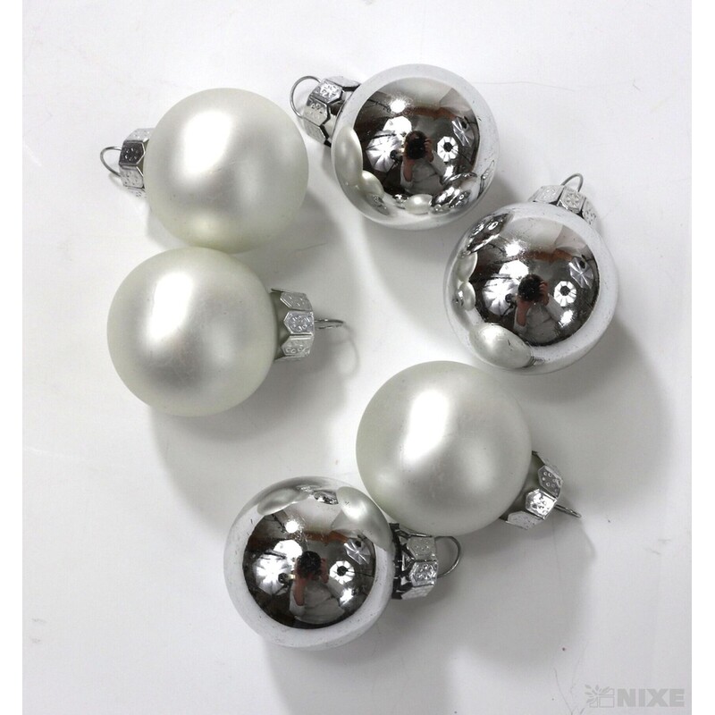 KOULE ZÁVĚS 2,5cm 48ks MIX*STŘÍBRNÁ