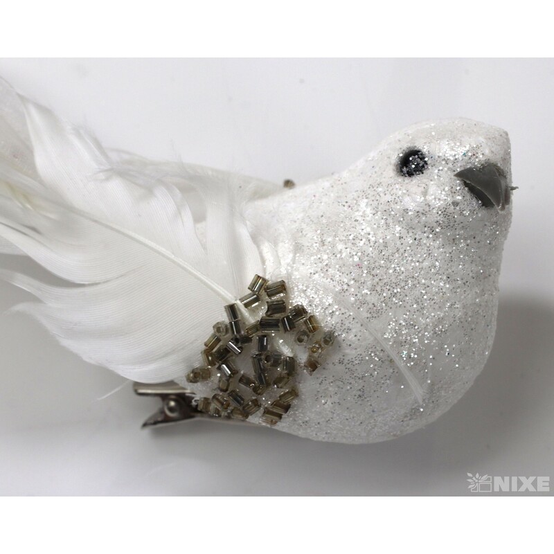 PTÁČEK  KLIPS 10cm 12ks*BÍLÁ