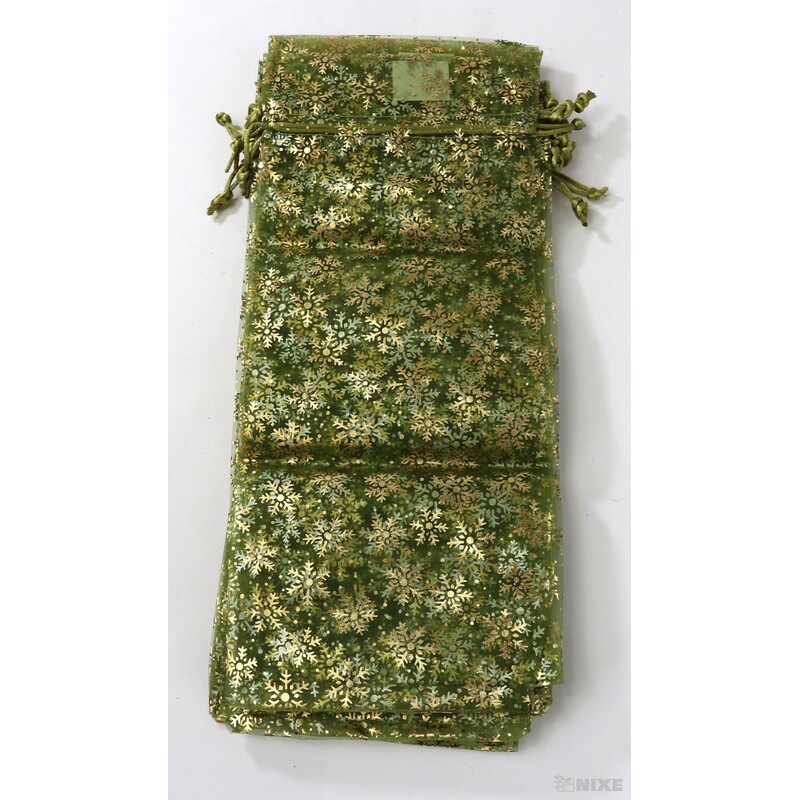 SÁČEK ORGANZA VLOČKA 14x34cm*ZELENÁ