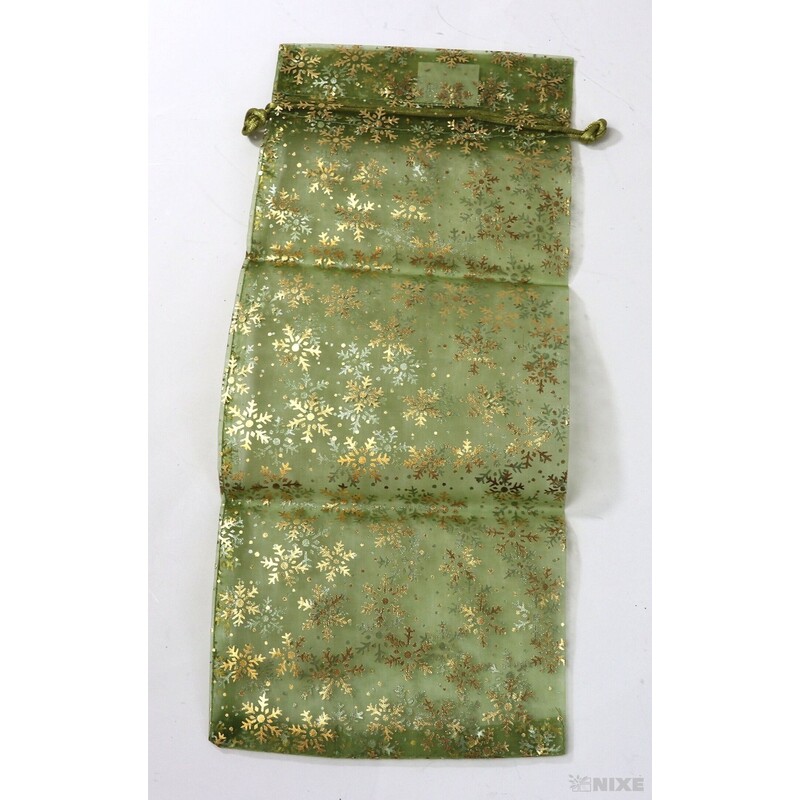 SÁČEK ORGANZA VLOČKA 14x34cm*ZELENÁ